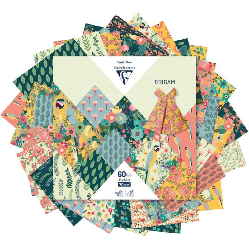 ORIGAMI, Pochette de 60 feuilles 70g/m² au format 15x15cm - Kiribati - Multicolore