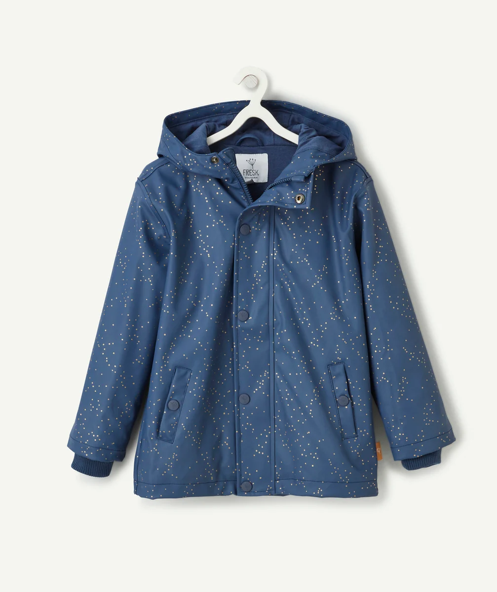 FRESKIMPERMÉABLE BLEU AVEC IMPRIMÉ POIS