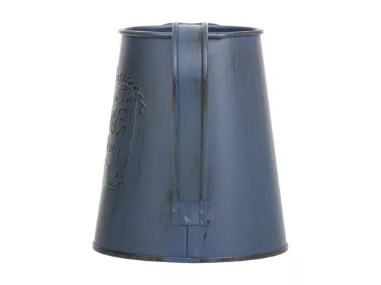 Cruche en métal bleu 14xd10x11.5/12.5h td:7.5