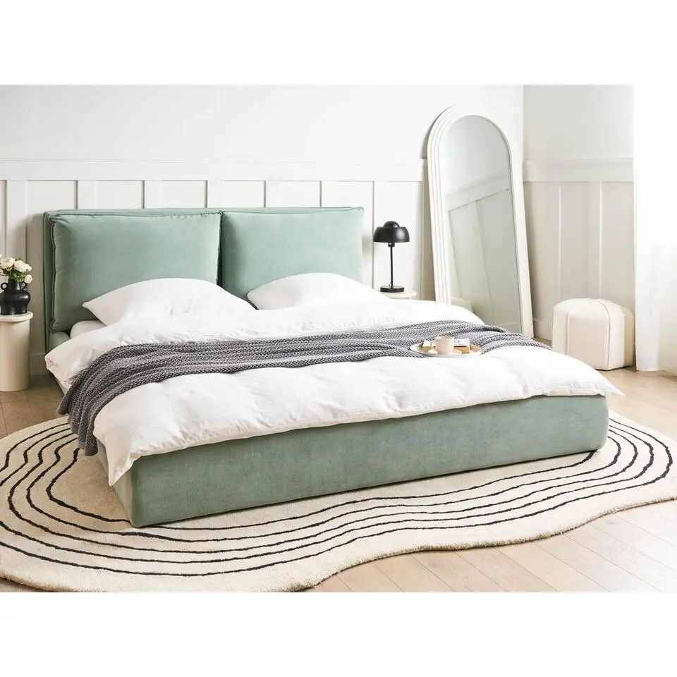 BAJONNA - Tweepersoonsbed - Mintgroen - 180 x 200 cm - Stof