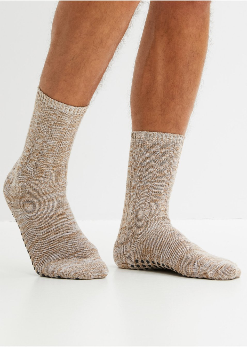 Lot de 2 paires de chaussettes d'intérieur avec semelle antidérapante