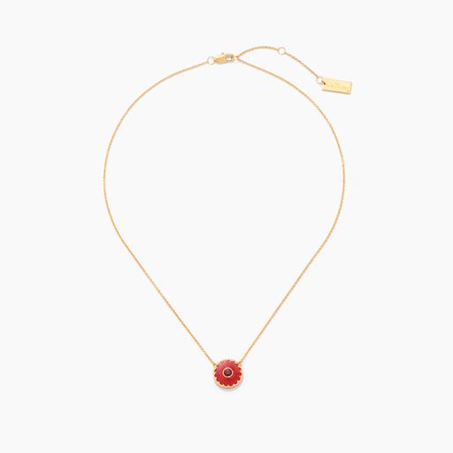 Marc Jacobs The Medallion Pendant Halskæde, Guld/Rød, 41 2,5 cm