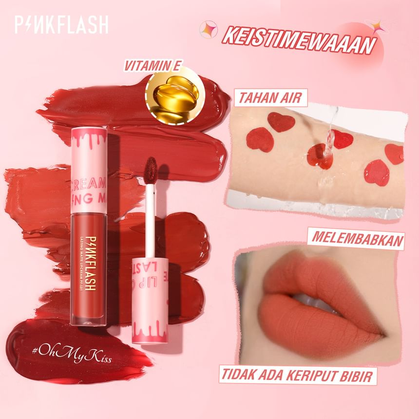 PINKFLASH - Heet blijvende matte lippencrème - 6 kleuren