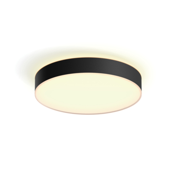 Philips Hue plafondlamp Enrave zwart - warm tot koelwit licht 34W - Ø 42 cm - met 1 dimmerswitch