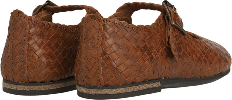ANGULUS Håndflettet Mary Jane ballerina 3614 tan braid