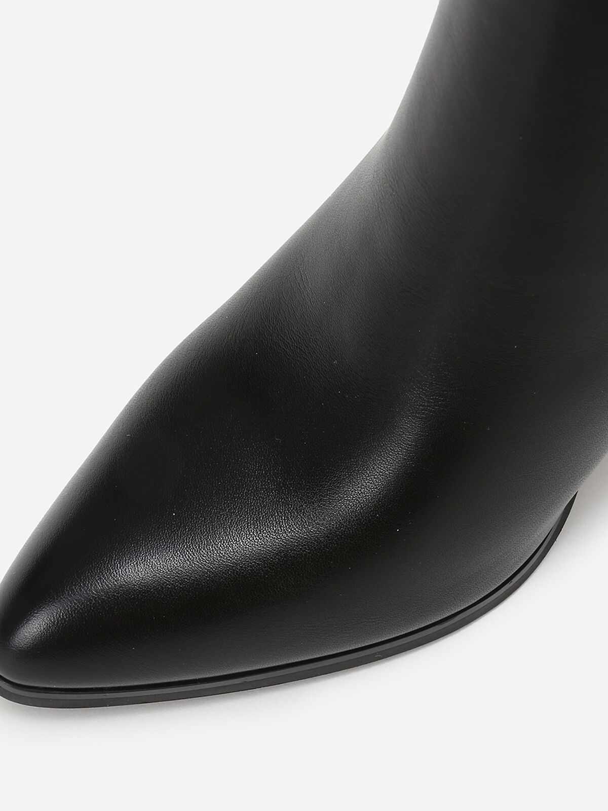 Bottines en simili à bout pointu avec bride- Noir