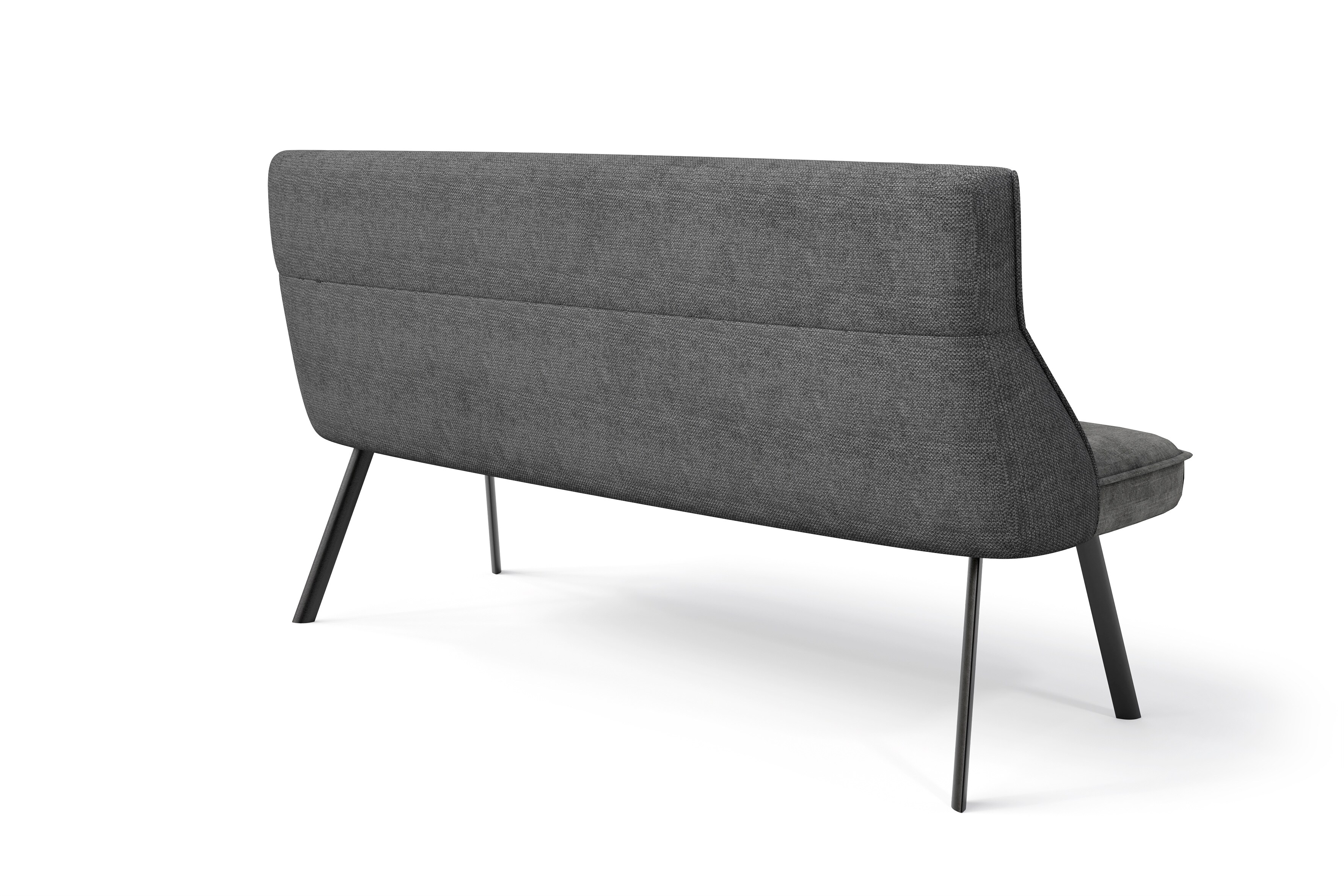 byLIVING Bank CALIFORNIA, Breite 180 cm, Webstoff anthrazit, Gestell schwarz