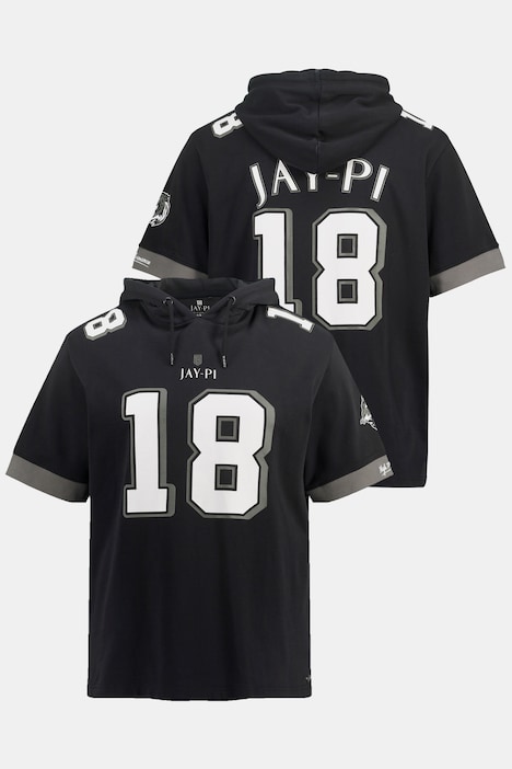 JAY-PI Hoodie, American Football, Halbarm, Kapuze, großer Print