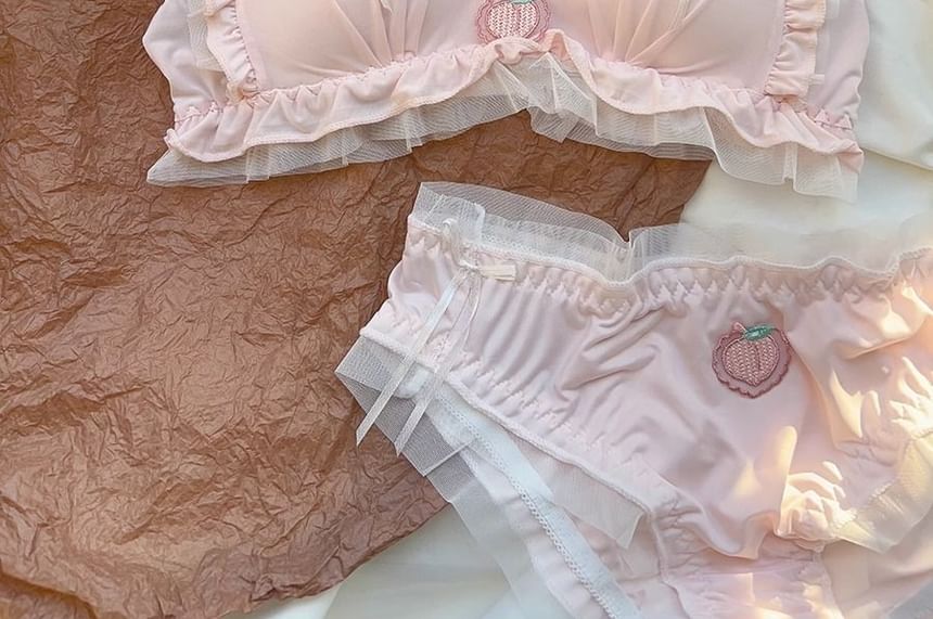 Nabla - Draadloze bh met ruches en appliqué