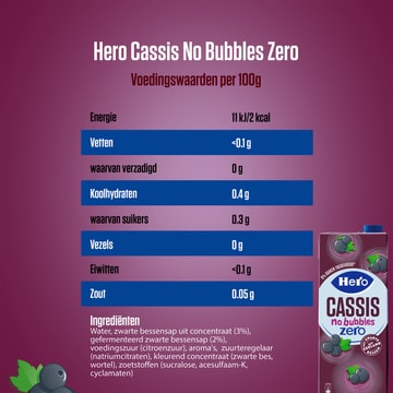 Hero Cassis No Bubbles Zero 1,5 L