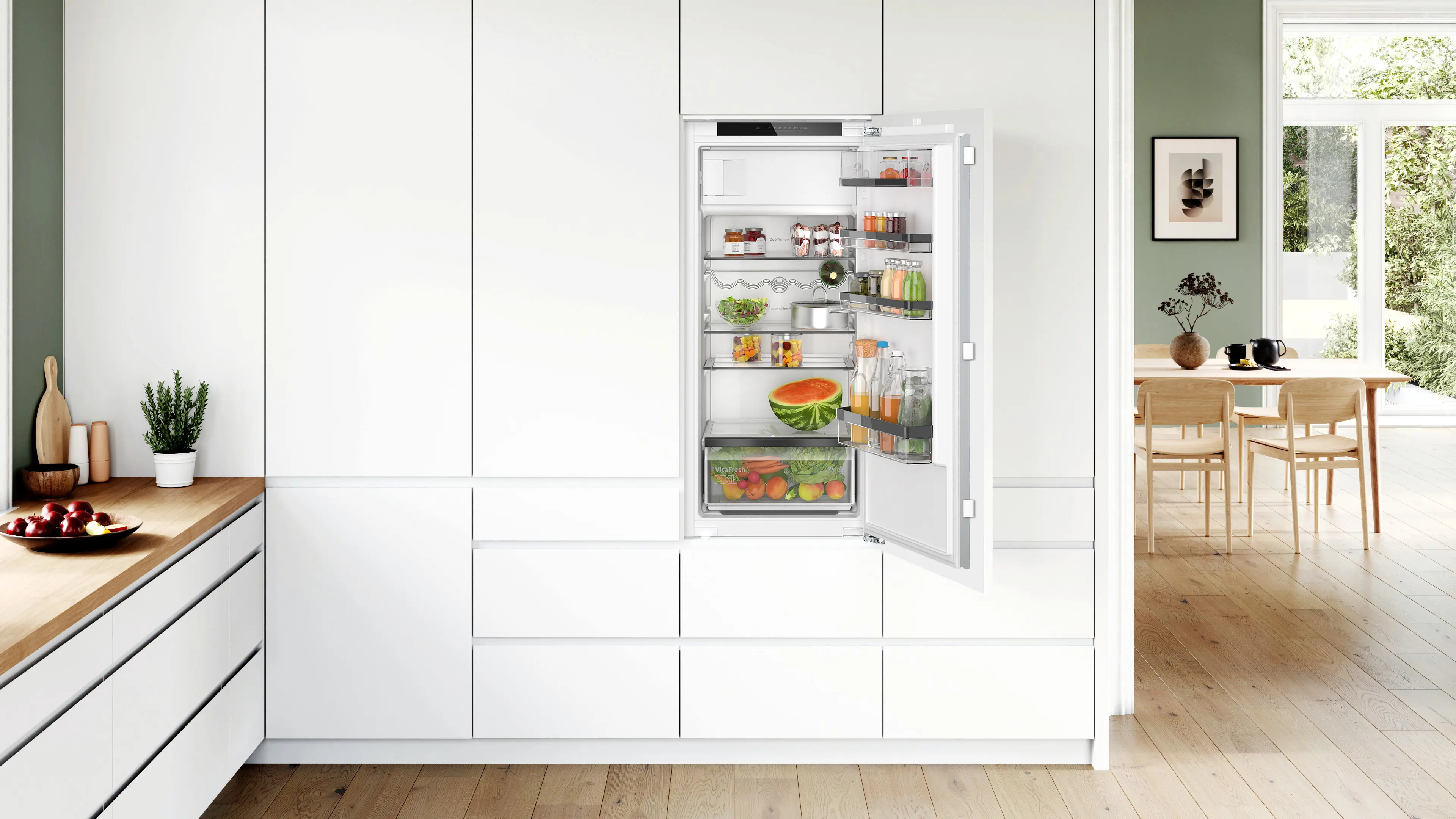 Serie 6 Inbouw koelkast met vriesvak 122.1 x 55.8 cm Vlakscharnier met SoftClose