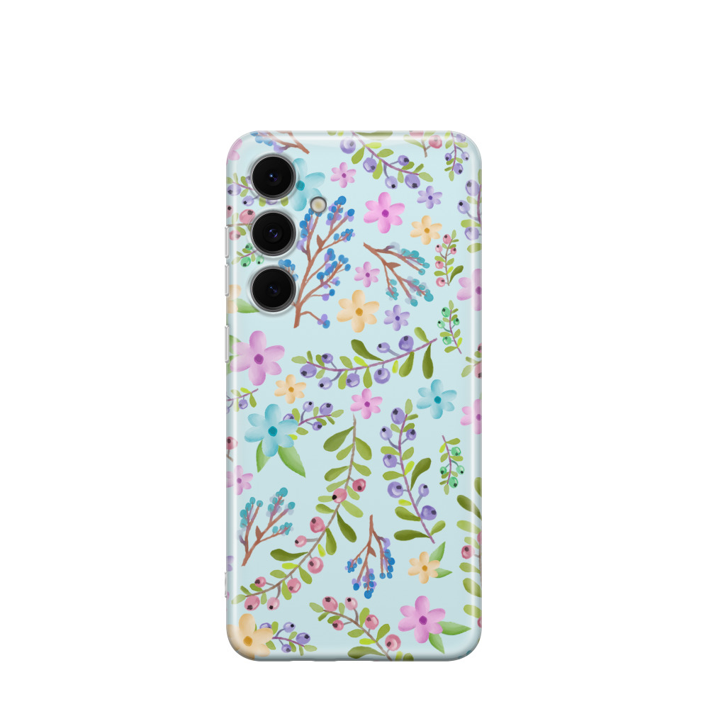 Samsung Galaxy S24 FE Gummi Hülle Beerenblüte - Versch. Farben