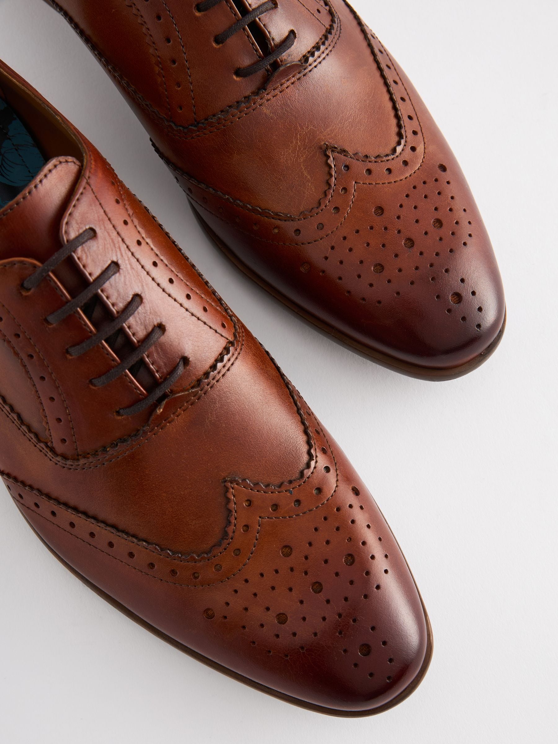 Lichtbruin - Oxford Wing Cap Brogue Shoes