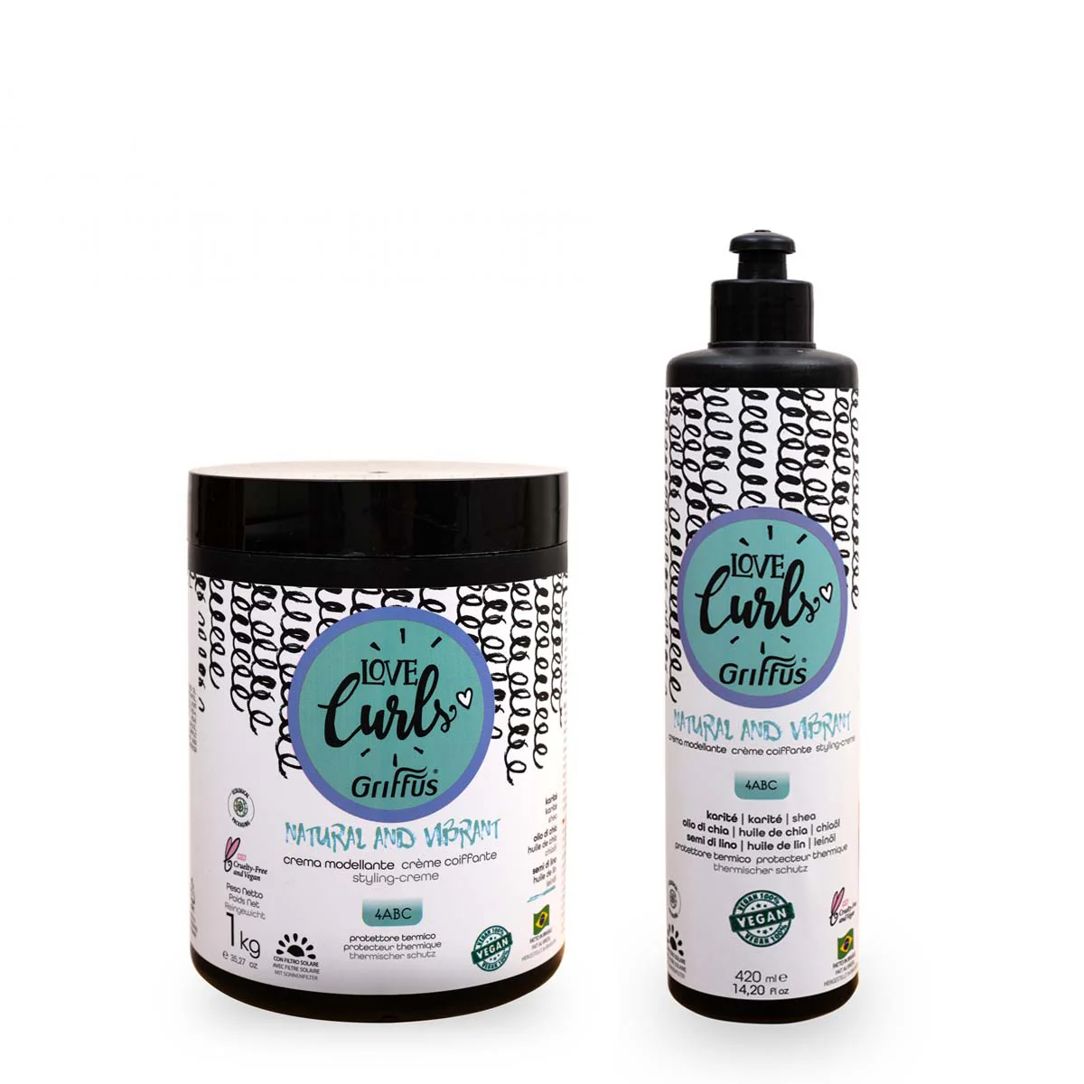 Crème Coiffante Natural & Vibrant Curls Cheveux Crépus Love Curls Love