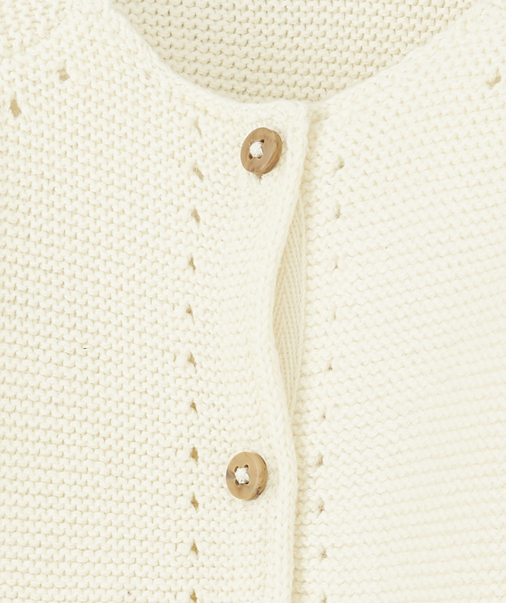 CARDIGAN BÉBÉ EN TRICOT ÉCRU