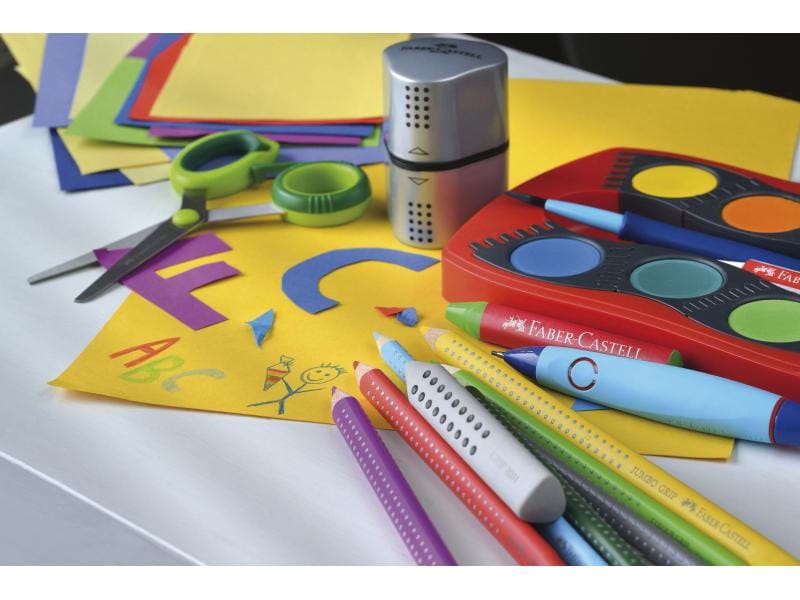 Faber-Castell Spitzer Grip 2001 Dreifach Manuell, Silber Mit Behälter aus Kunststoff