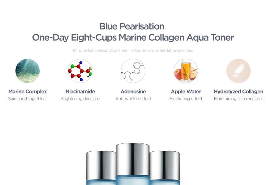 KLAVUU - Blue Pearlsation One Day 8 Cups Marine Collagen Aqua Toner 140ml