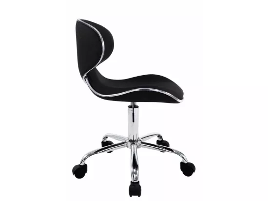 Chaise de bureau - Tissu & Métal chromé - Noir - Las Vegas V2