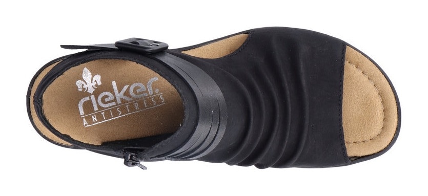 Rieker Keilsandalette  , Sommerschuh, Sandale, Keilabsatz, mit Reissverschluss innen