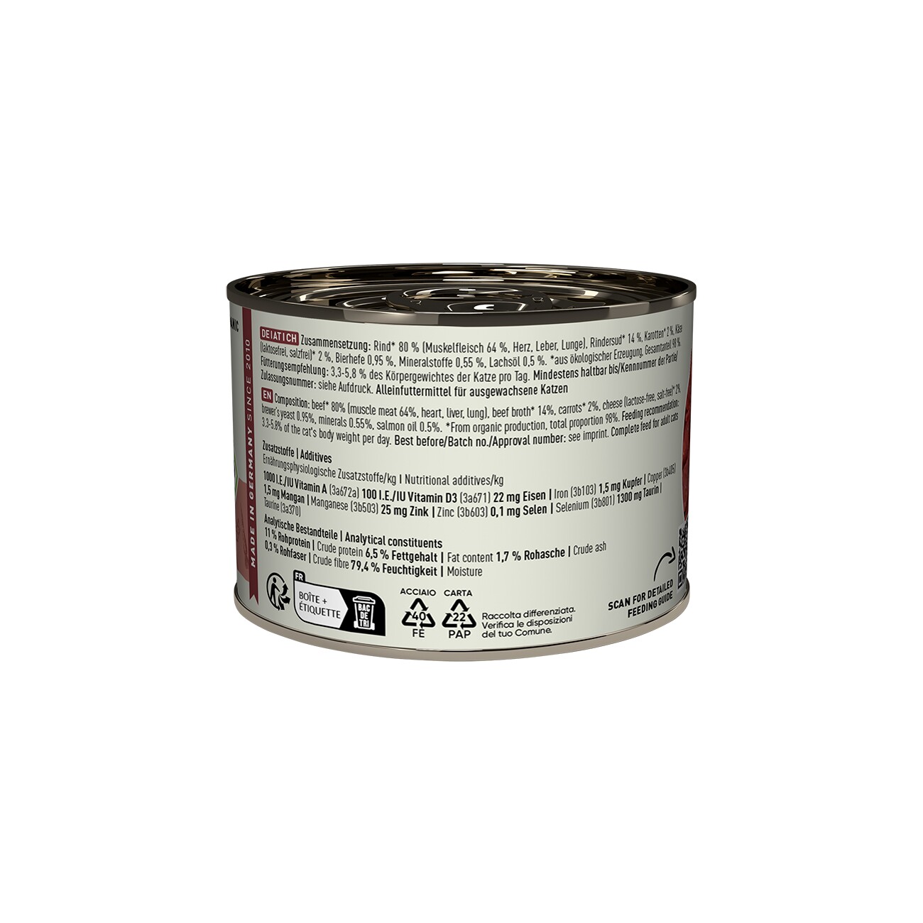 Catz finefood Nassfutter Katze Bio Adult Rind 6x200 g