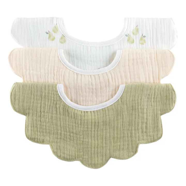 Soft Spot Bavoirs pétale en coton bio - Set de 3 | Garden