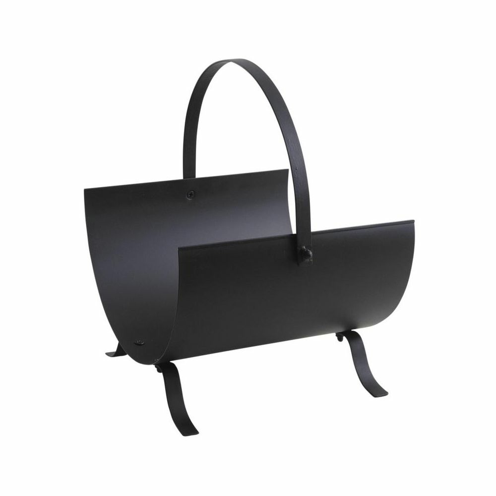 Porte-bûches design en métal noir
