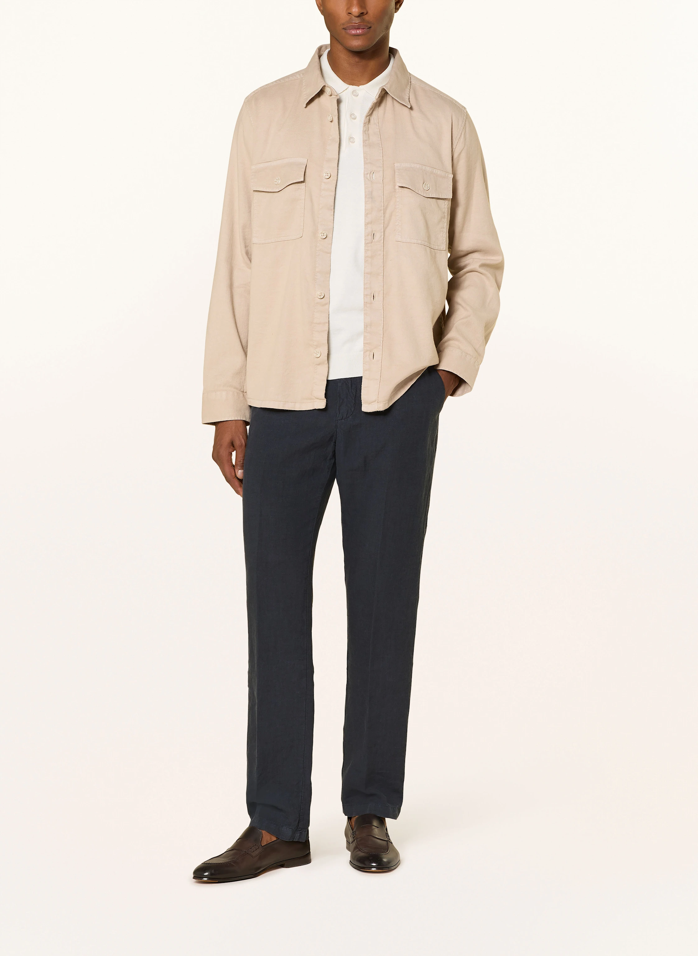 OLYMP Overshirt Casual regular fit mit Leinen