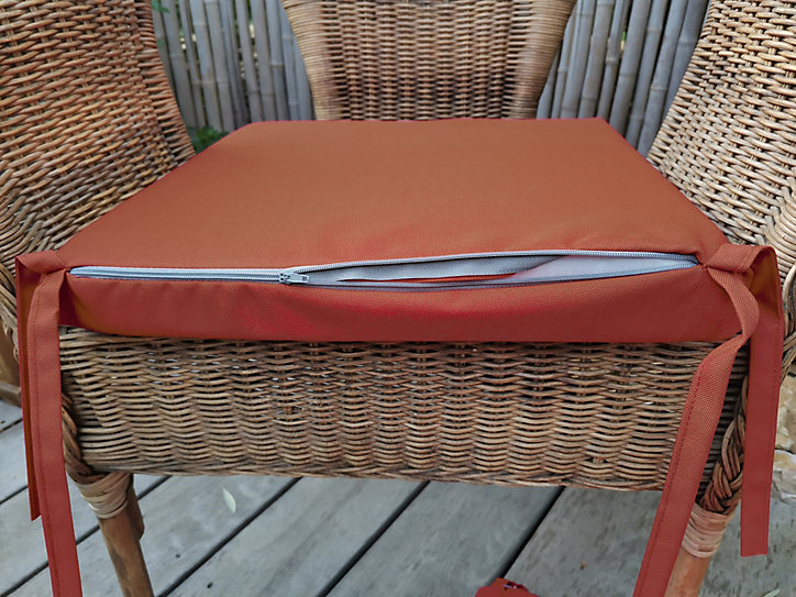 Galette de chaise Easy for life orange L.39 x l.39 x Ep.5cm