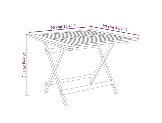 VIDAXL - Table pliante Table pliable de jardin 90x90x75 cm bois d'acacia solide