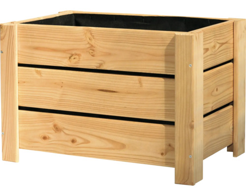 Houten bloembak van Douglasspar, 60 x 40 x 40 cm, natuurlijke afwerking
