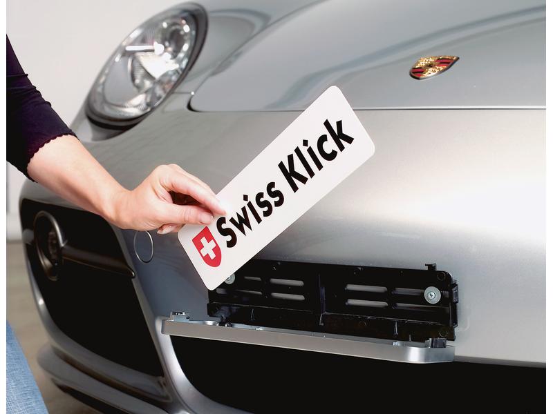 Swiss Klick Kennzeichenhalterset Langformat Weiss Nummernschild-Set 8 x 30 cm und 11 x 51 cm