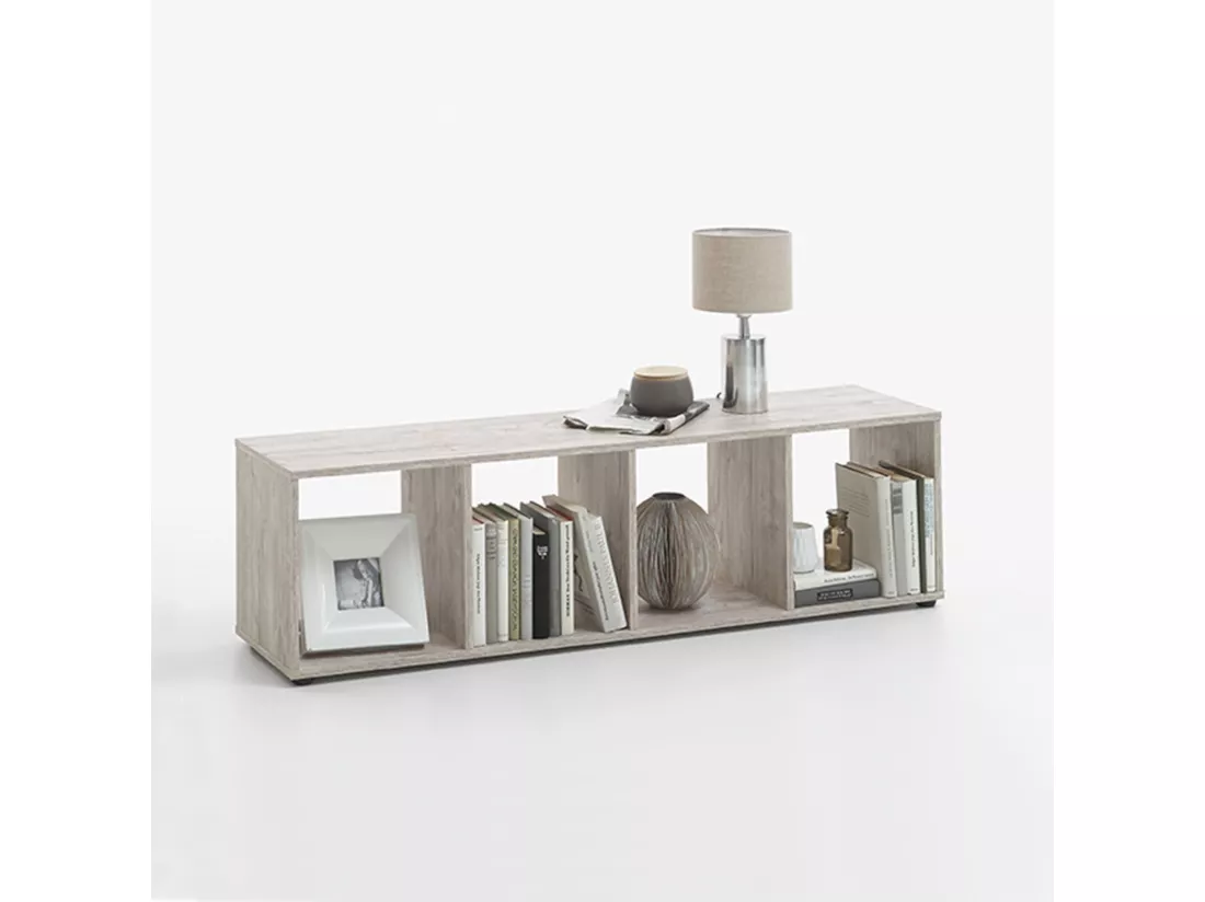 Bibliothèque 4 cases en bois imitation chêne sable - BI13010