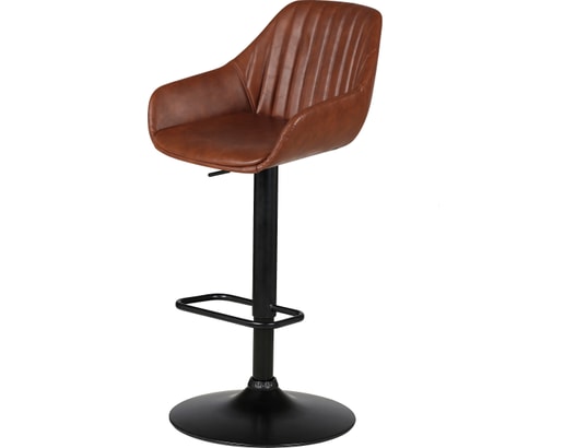 CONCEPT1 - Tabouret de bar Moss marron foncé PU (plan) avec piston