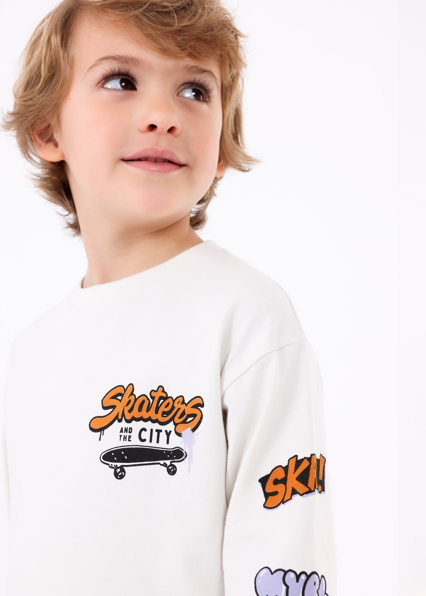 Camiseta de manga comprida estampada Better Cotton para meninos