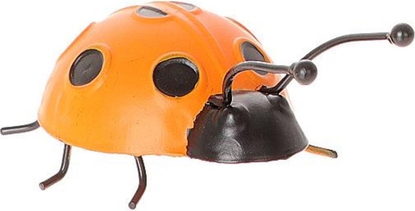 HBX tuinwanddecoratie Ladybug oranje 15 x 10,5 x 5 cm
