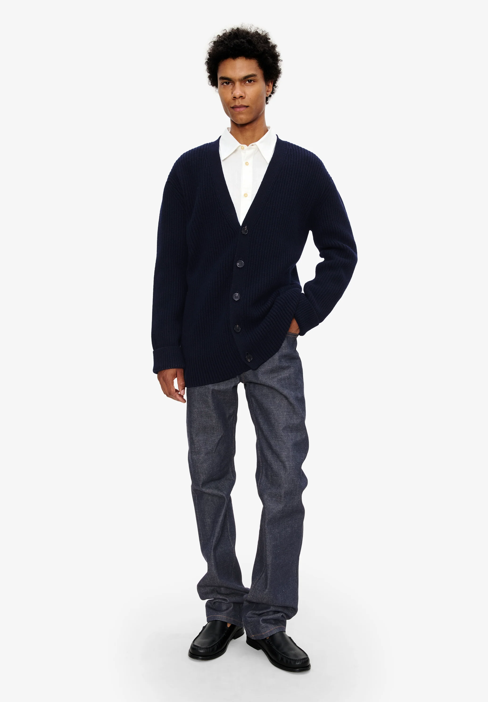 Cardigan unisexe laine et cachemire - Dark navy