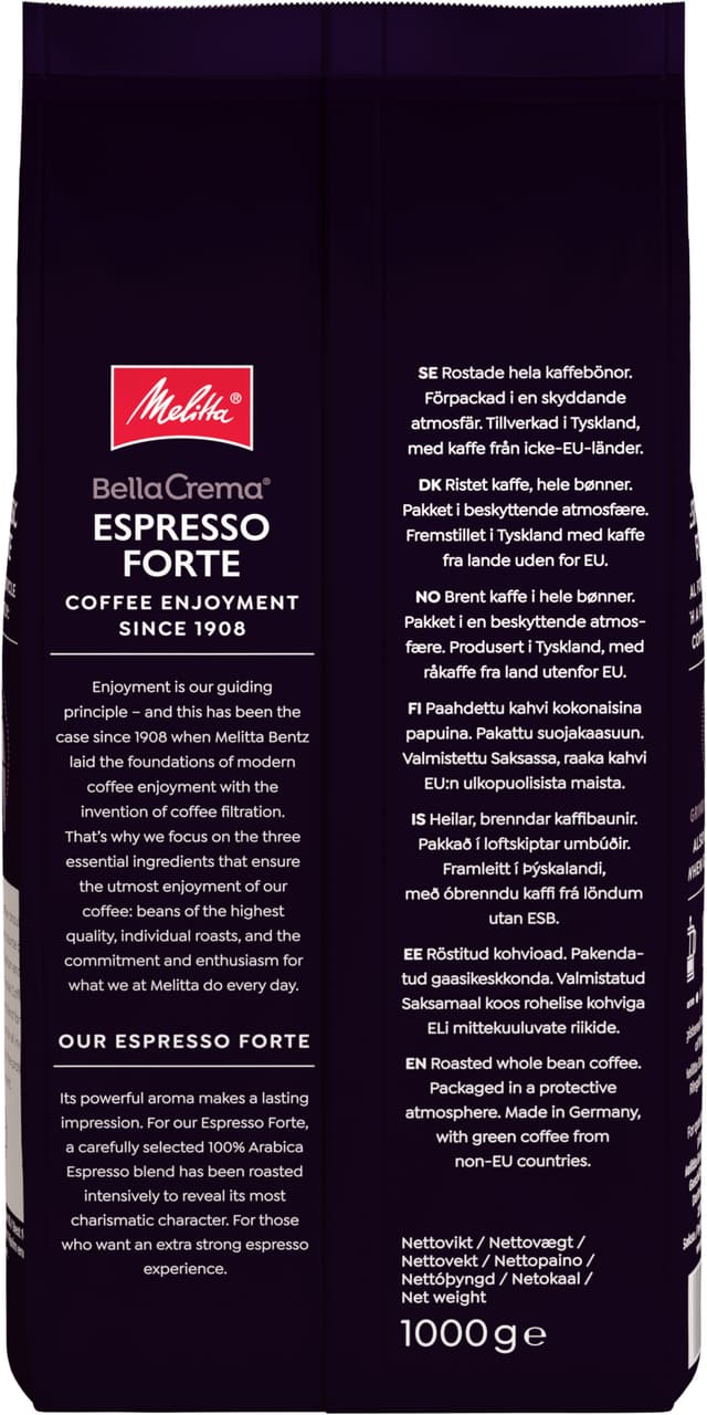 Melitta Bella Crema Espresso Forte kaffebønner 862 (1 kg)