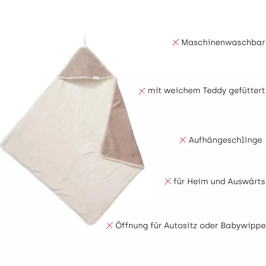 koeka Wickeltuch Plüsch Vik Taupe