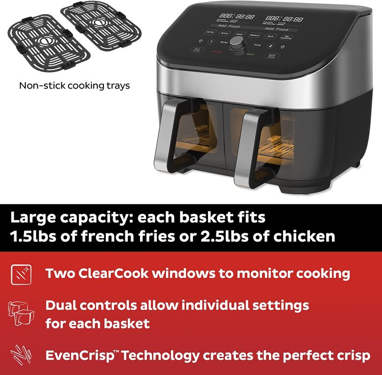 Omni Pro 19 QT/18L Air Fryer Toaster Oven Combo, From the Makers of Pot, 14-in-1 Functions, Fits a 12" Pizza, 6 Slices of Bread, App with Over 100 Recipes