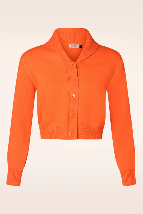 Banned Retro Violet cardigan in pompoen oranje