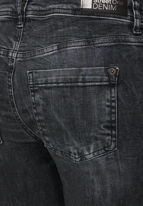 Graue Slim Fit Jeans - steel grey netwash