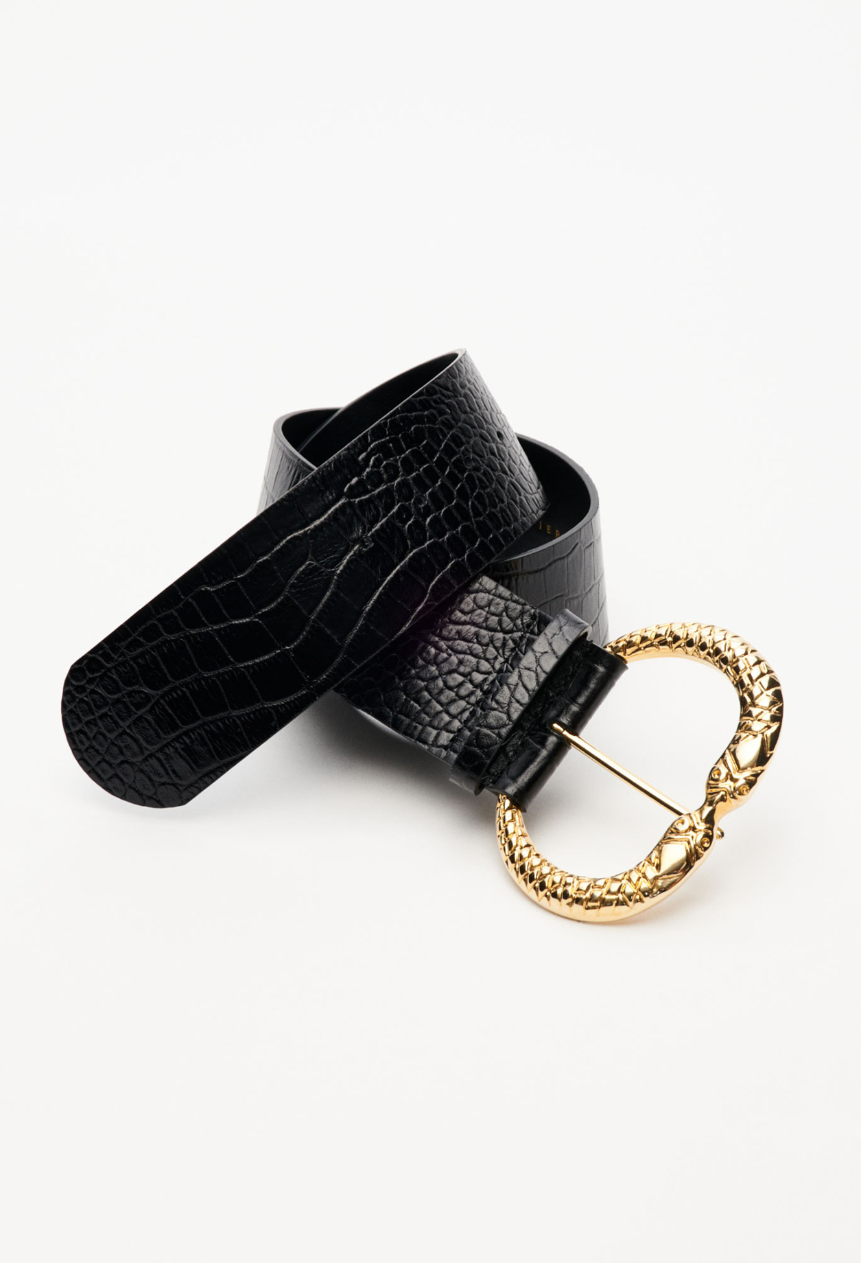 Ceinture boucle cuir noir