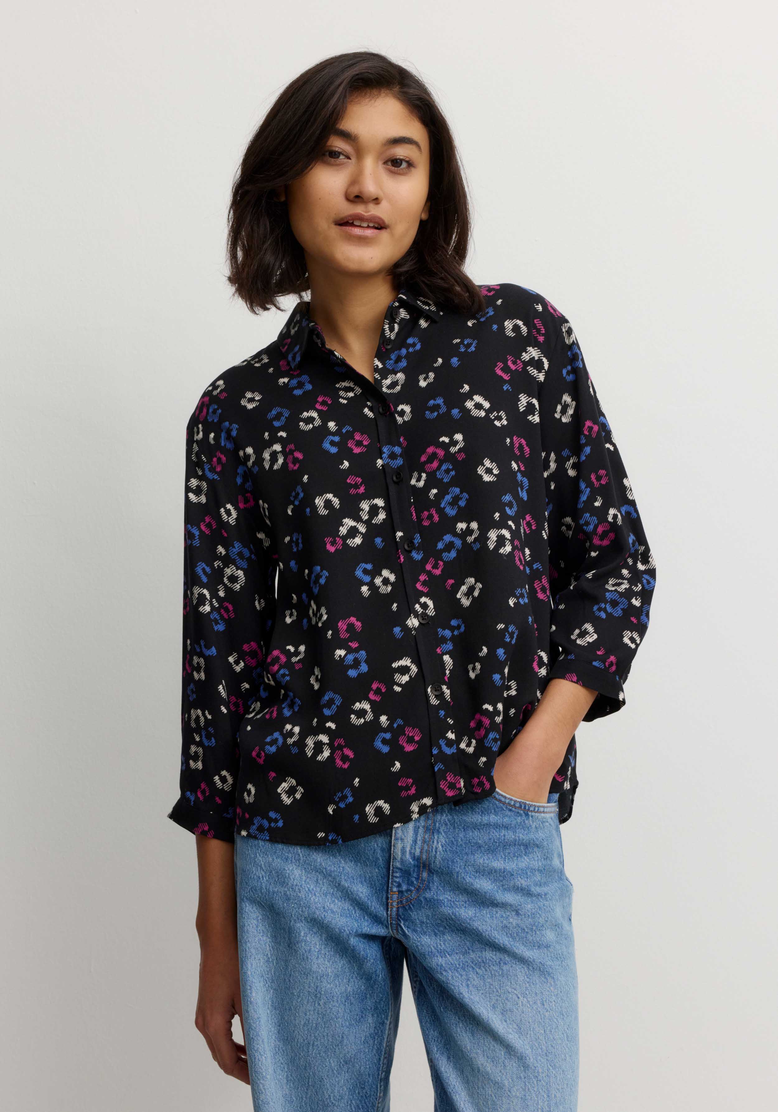 Recolution Bluse Cypress Blossom Black