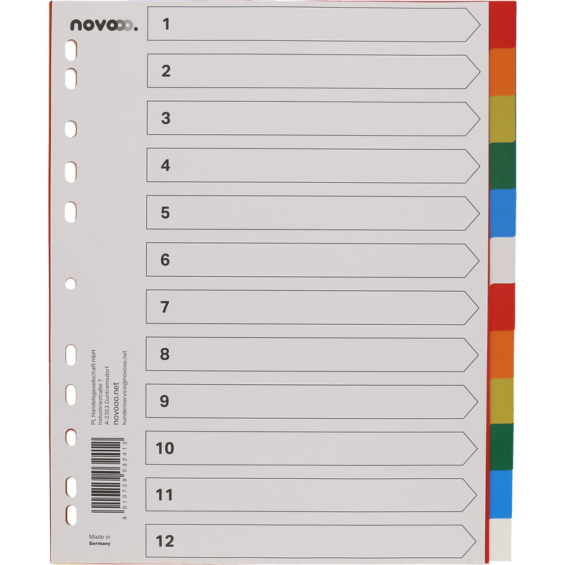 novooo Register, bunt, A4+, 12-teilig