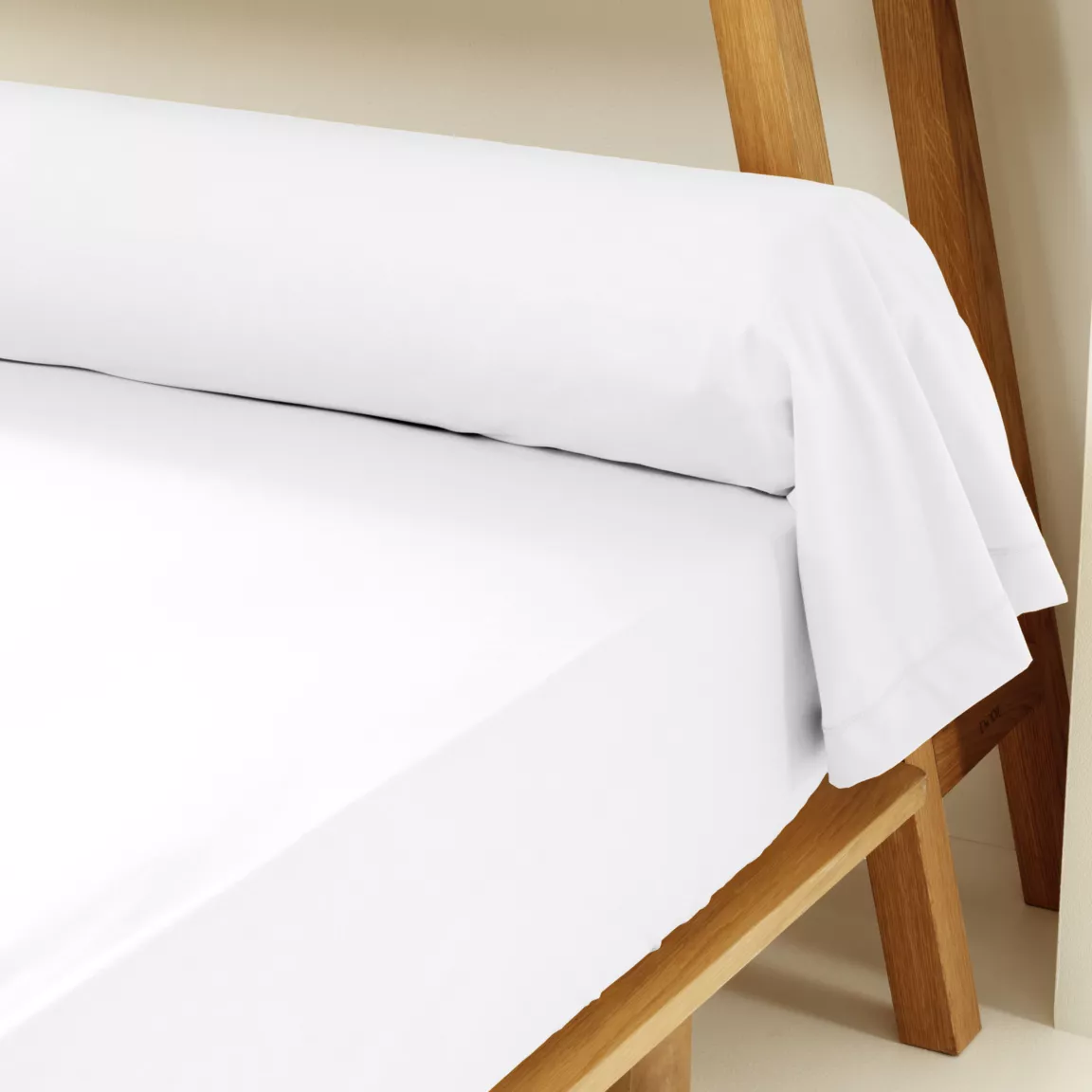 Taie de traversin percale de coton (L185 cm) Cali Blanc