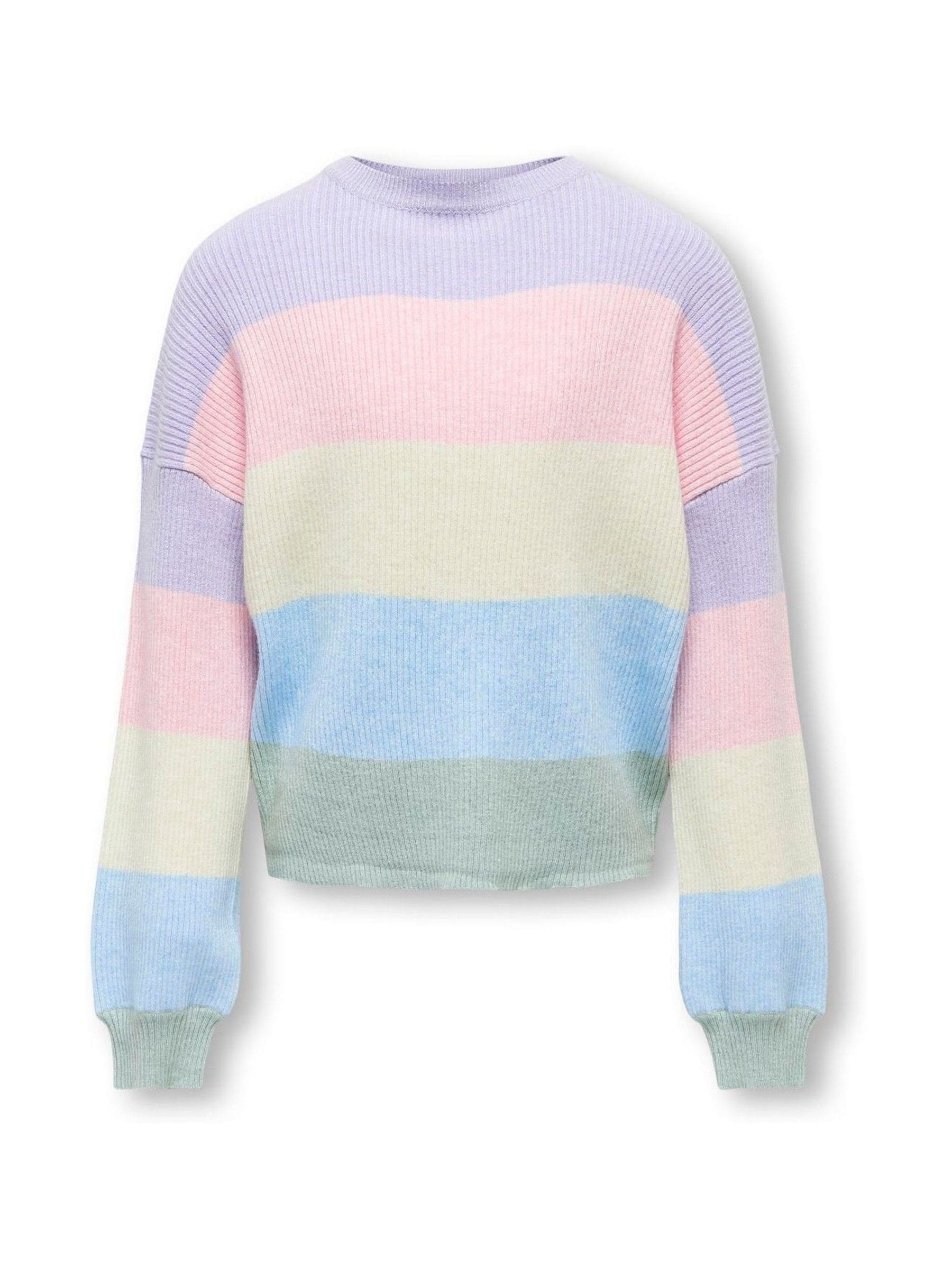 ONLY KIDS Purple Striped Knitted Jumper