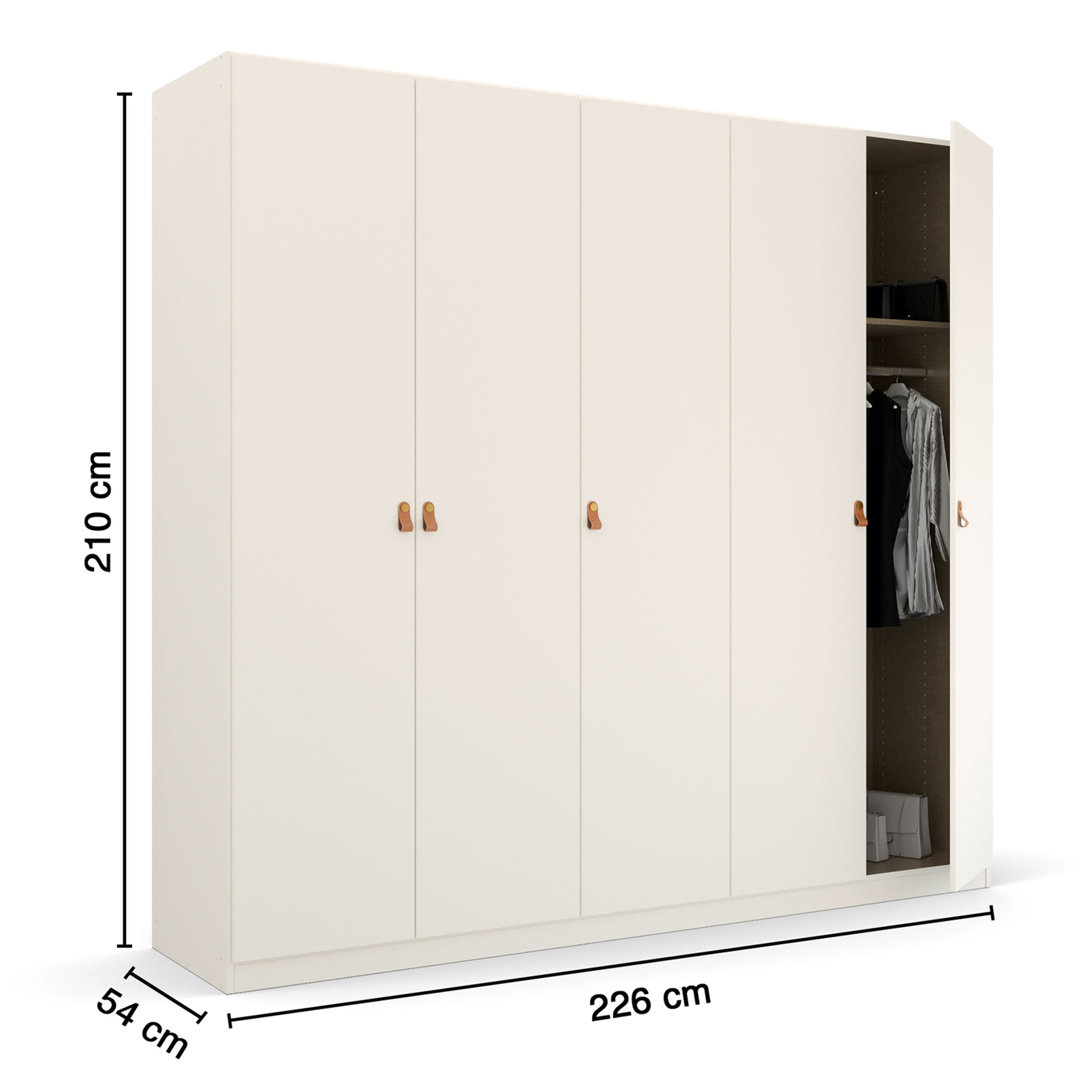 Drehtürenschrank - alpinweiß - 226 cm