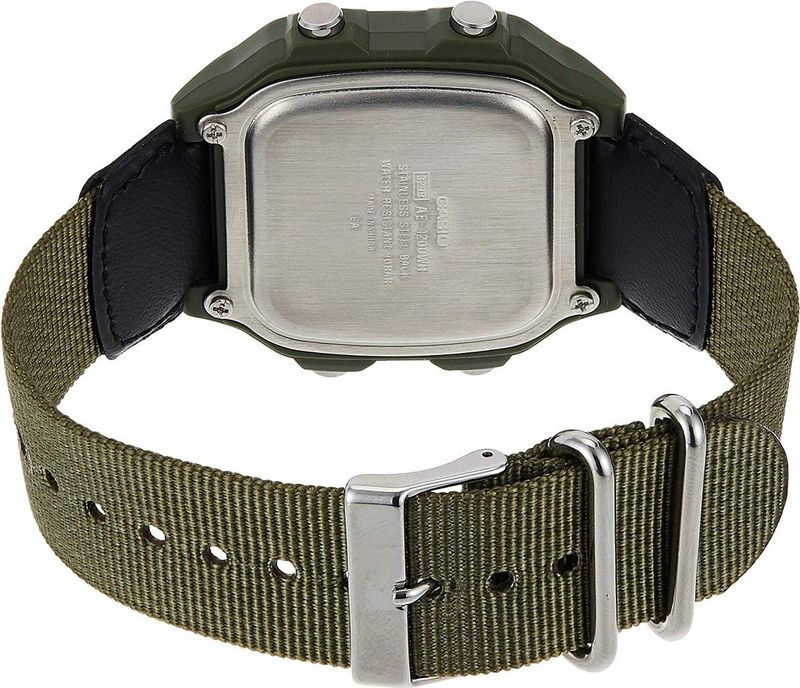 Casio 1200WHB Sport Horloge - Olijfgroen - Resin - Digitaal - Stopwatch, Alarm, Timer