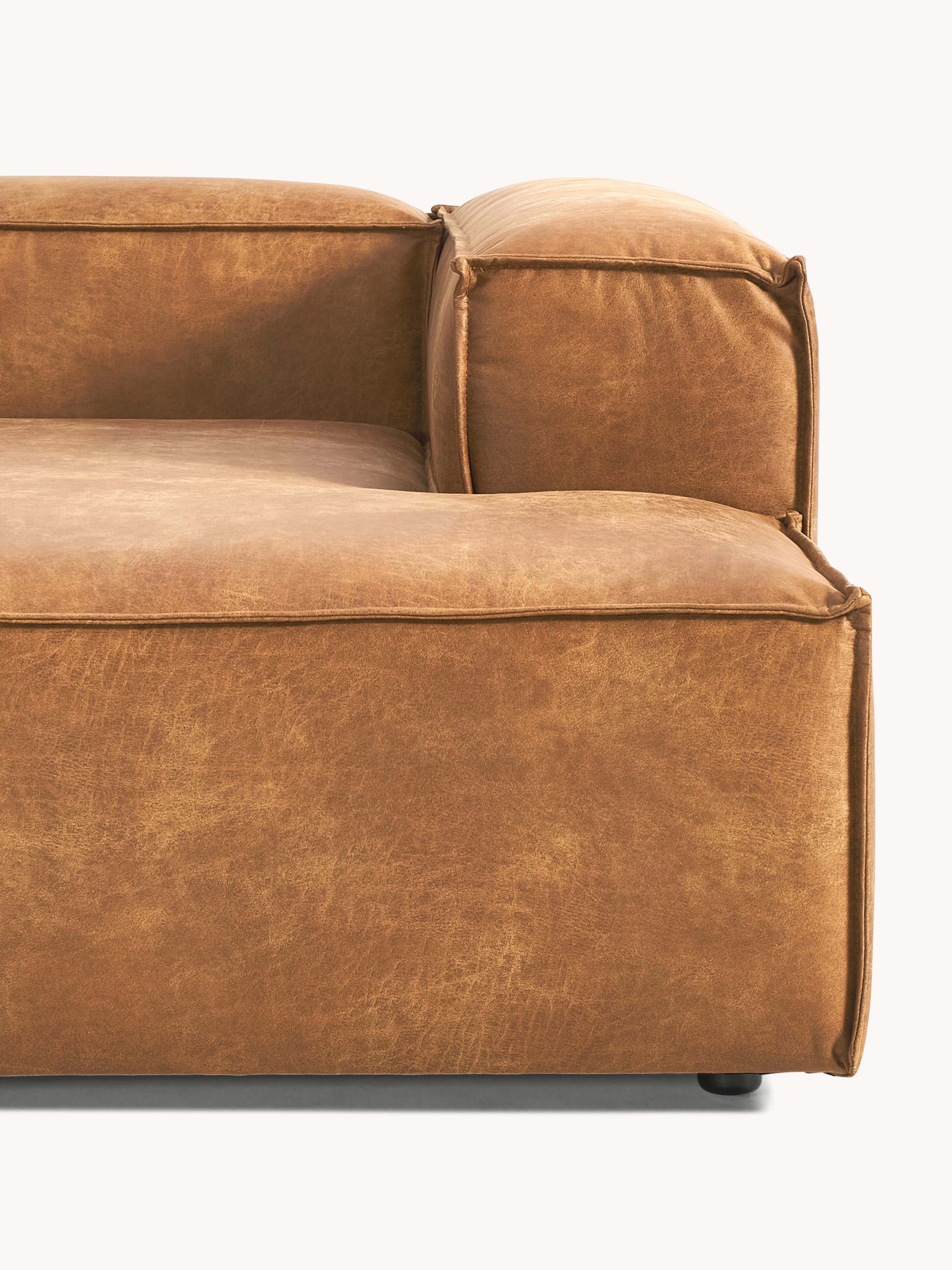 Modulaire hoekbank van gerecycled leer Lennon (4-zits)