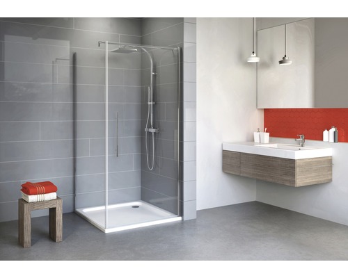 Draaideur inclusief zijpaneel Schulte Alexa Style 2.0 80x80 cm helder glasprofiel kleur chroom